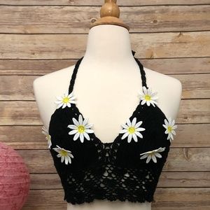 Flower Crochet Halter Top